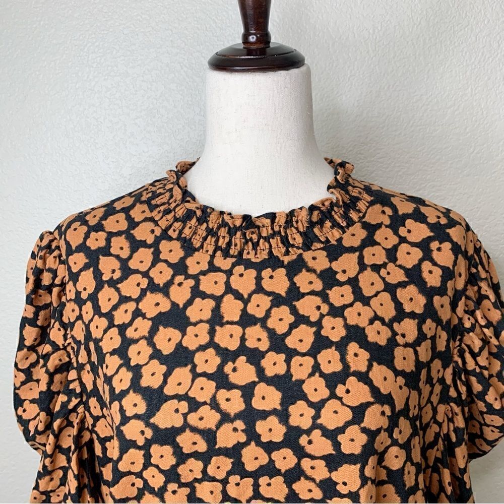 Who What Wear Linen Blend Floral Puff Sleeve Shift Dress, Size XXL - Picture 4 of 13